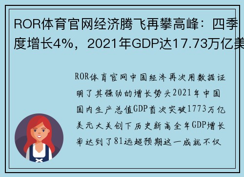 ROR体育官网经济腾飞再攀高峰：四季度增长4%，2021年GDP达17.73万亿美元创新高